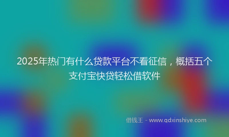 2025年热门有什么贷款平台不看征信，概括五个支付宝快贷轻松借软件