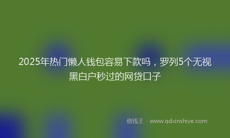 2025年热门懒人钱包容易下款吗，罗列5个无视黑白户秒过的网贷口子