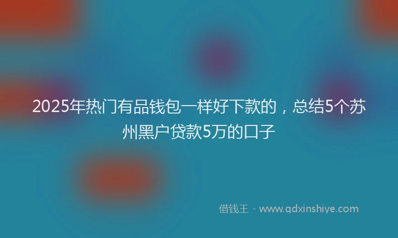 2025年热门有品钱包一样好下款的，总结5个苏州黑户贷款5万的口子