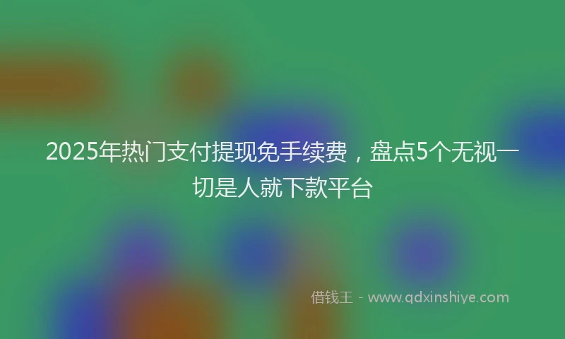 2025年热门支付提现免手续费，盘点5个无视一切是人就下款平台