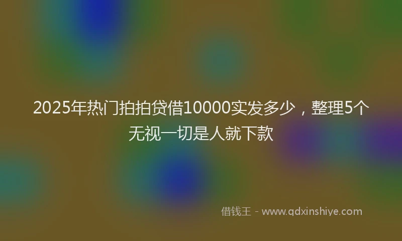 2025年热门拍拍贷借10000实发多少，整理5个无视一切是人就下款