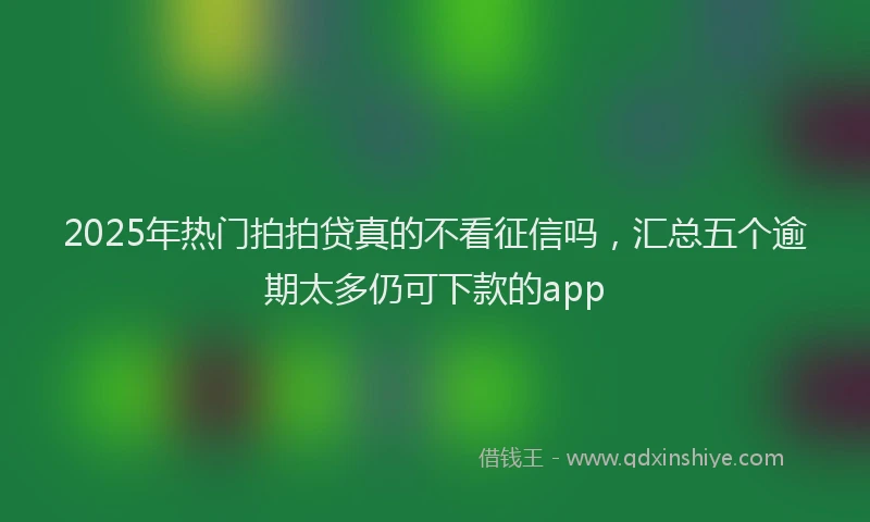 2025年热门拍拍贷真的不看征信吗，汇总五个逾期太多仍可下款的app