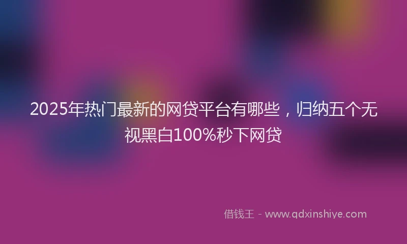2025年热门最新的网贷平台有哪些，归纳五个无视黑白100%秒下网贷