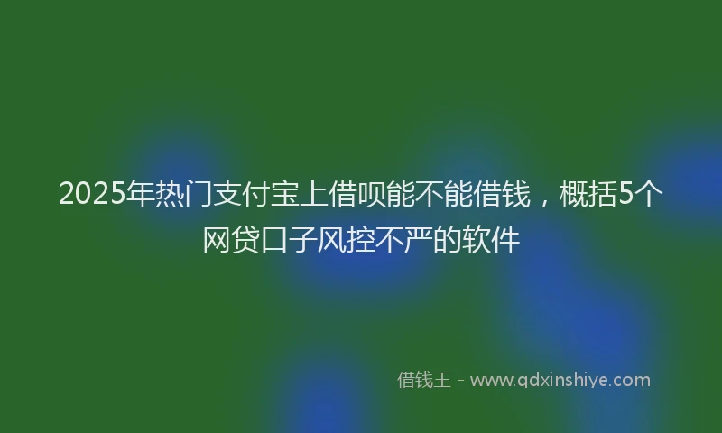 2025年热门支付宝上借呗能不能借钱，概括5个网贷口子风控不严的软件
