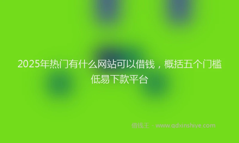 2025年热门有什么网站可以借钱，概括五个门槛低易下款平台