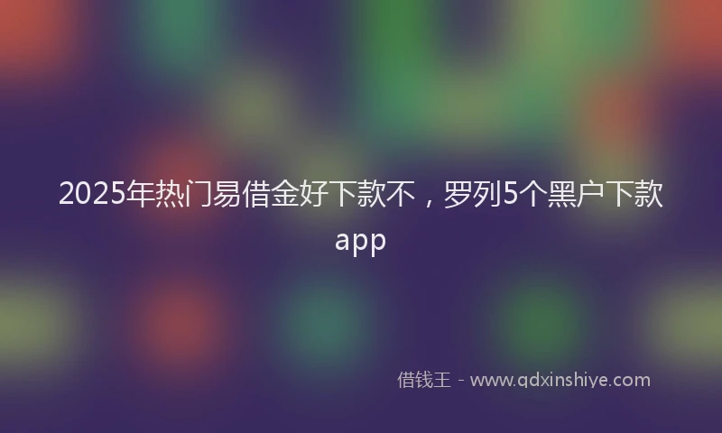 2025年热门易借金好下款不，罗列5个黑户下款app