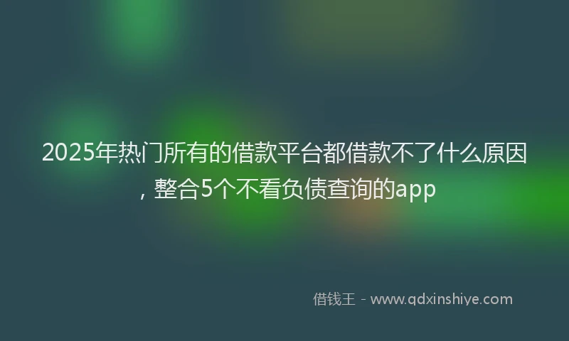 2025年热门所有的借款平台都借款不了什么原因，整合5个不看负债查询的app