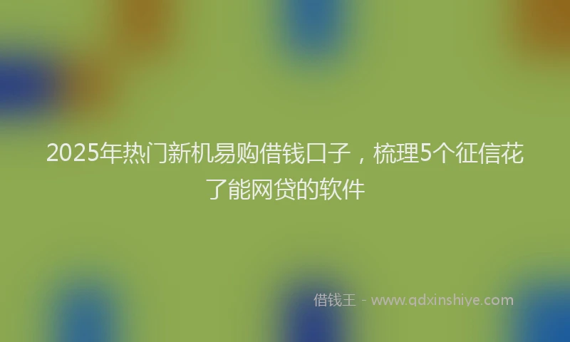 2025年热门新机易购借钱口子，梳理5个征信花了能网贷的软件