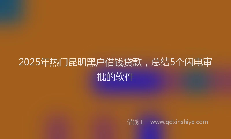 2025年热门昆明黑户借钱贷款，总结5个闪电审批的软件