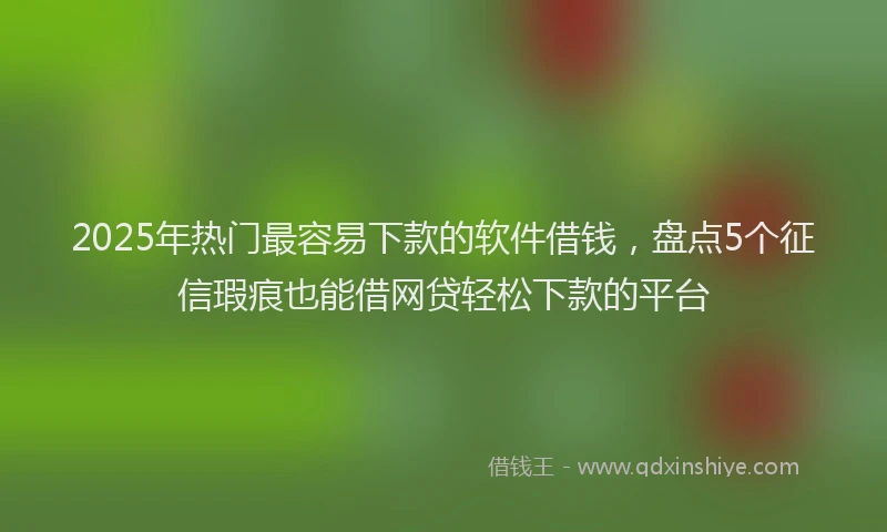 2025年热门最容易下款的软件借钱，盘点5个征信瑕疵也能借网贷轻松下款的平台