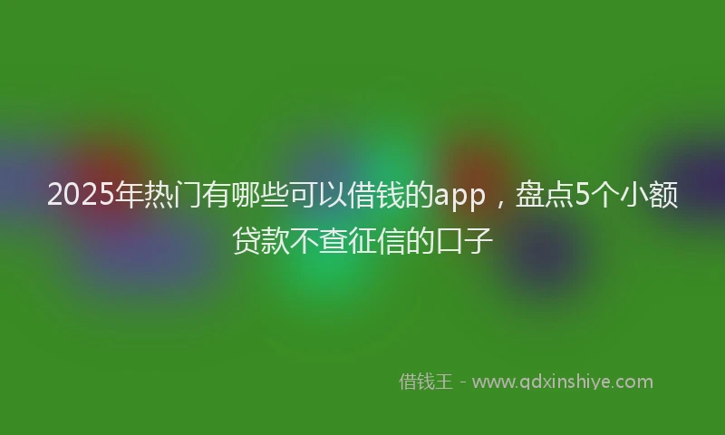 2025年热门有哪些可以借钱的app，盘点5个小额贷款不查征信的口子