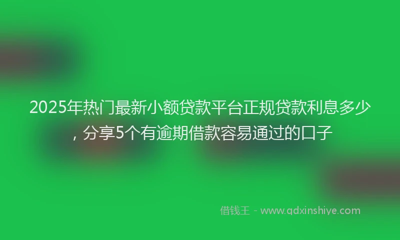 2025年热门最新小额贷款平台正规贷款利息多少，分享5个有逾期借款容易通过的口子