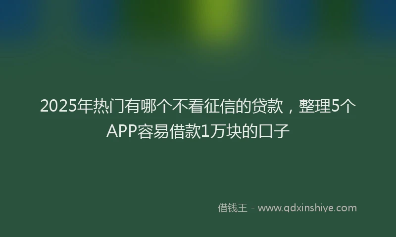 2025年热门有哪个不看征信的贷款，整理5个APP容易借款1万块的口子