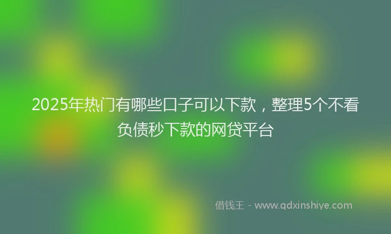 2025年热门有哪些口子可以下款，整理5个不看负债秒下款的网贷平台