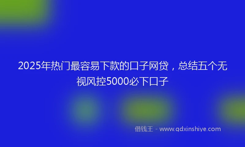 2025年热门最容易下款的口子网贷，总结五个无视风控5000必下口子