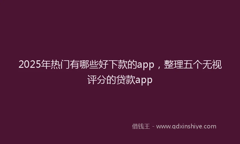 2025年热门有哪些好下款的app，整理五个无视评分的贷款app