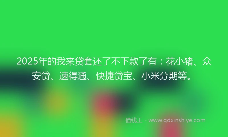 2025年的我来贷套还了不下款了有：花小猪、众安贷、速得通、快捷贷宝、小米分期等。