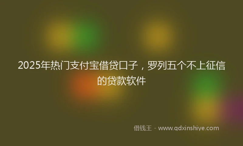 2025年热门支付宝借贷口子，罗列五个不上征信的贷款软件