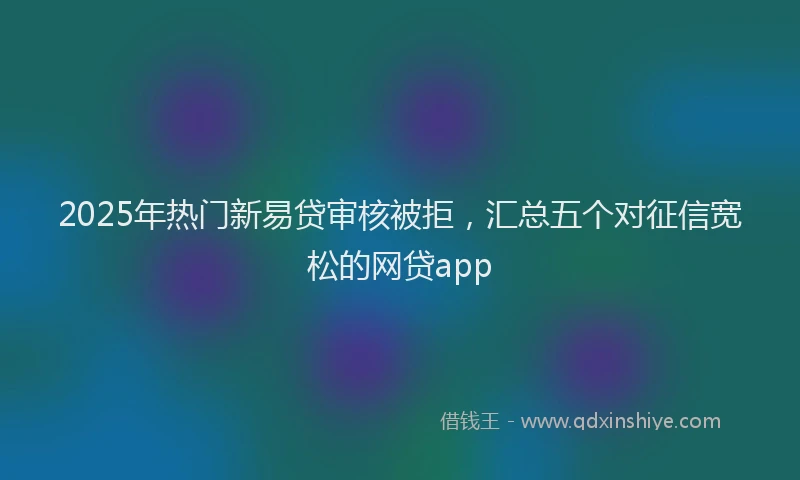 2025年热门新易贷审核被拒，汇总五个对征信宽松的网贷app