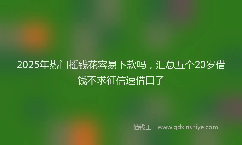 2025年热门摇钱花容易下款吗，汇总五个20岁借钱不求征信速借口子
