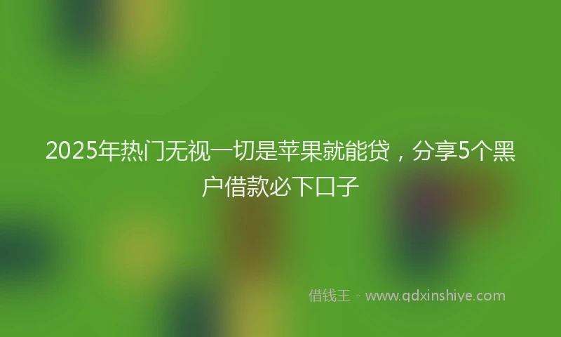 2025年热门无视一切是苹果就能贷，分享5个黑户借款必下口子