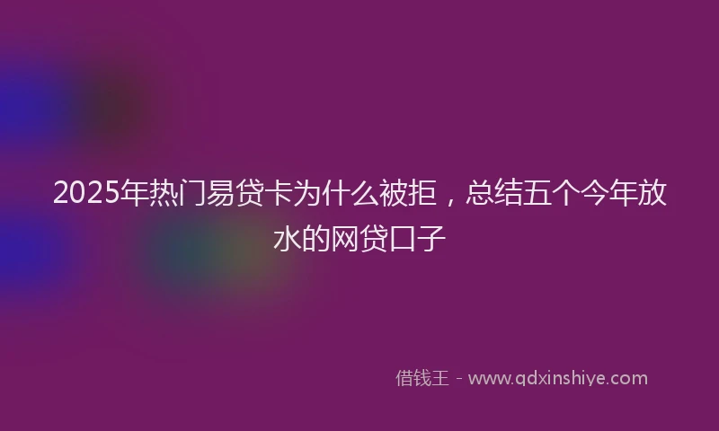 2025年热门易贷卡为什么被拒，总结五个今年放水的网贷口子