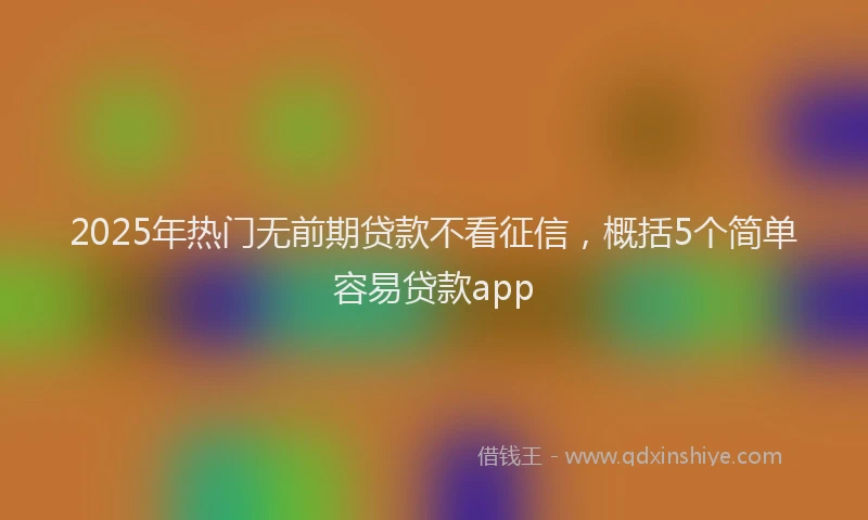 2025年热门无前期贷款不看征信，概括5个简单容易贷款app