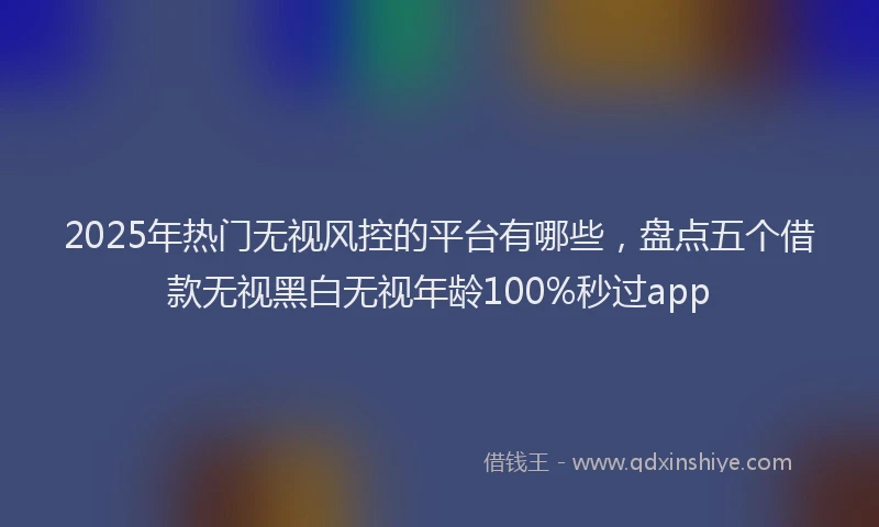 2025年热门无视风控的平台有哪些，盘点五个借款无视黑白无视年龄100%秒过app