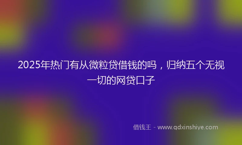 2025年热门有从微粒贷借钱的吗，归纳五个无视一切的网贷口子