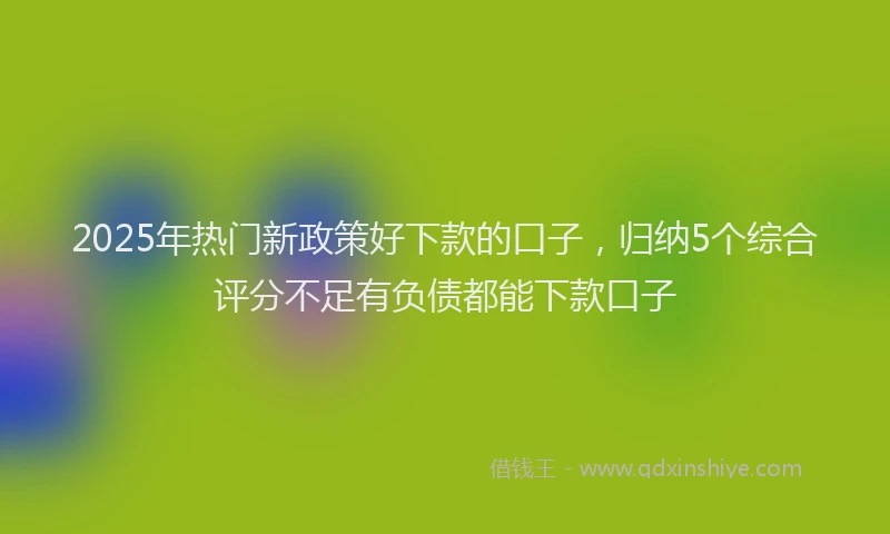 2025年热门新政策好下款的口子，归纳5个综合评分不足有负债都能下款口子