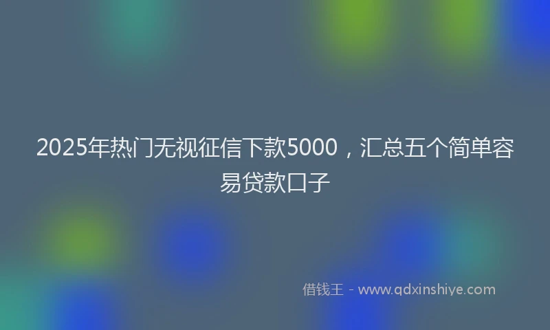 2025年热门无视征信下款5000，汇总五个简单容易贷款口子