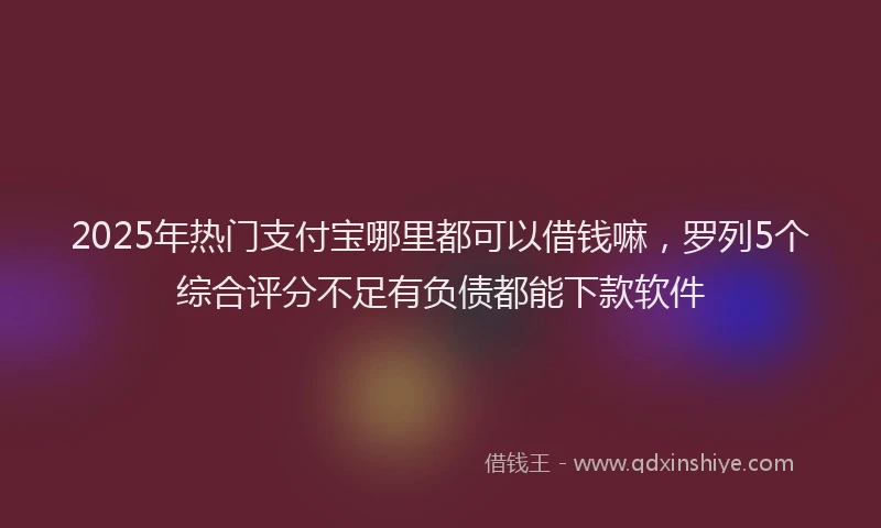 2025年热门支付宝哪里都可以借钱嘛，罗列5个综合评分不足有负债都能下款软件