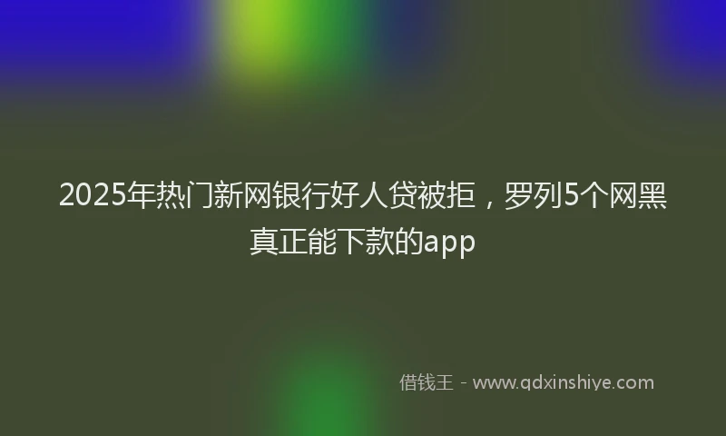 2025年热门新网银行好人贷被拒，罗列5个网黑真正能下款的app