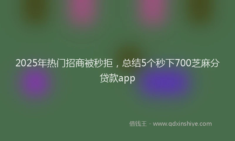 2025年热门招商被秒拒，总结5个秒下700芝麻分贷款app