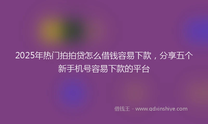 2025年热门拍拍贷怎么借钱容易下款，分享五个新手机号容易下款的平台