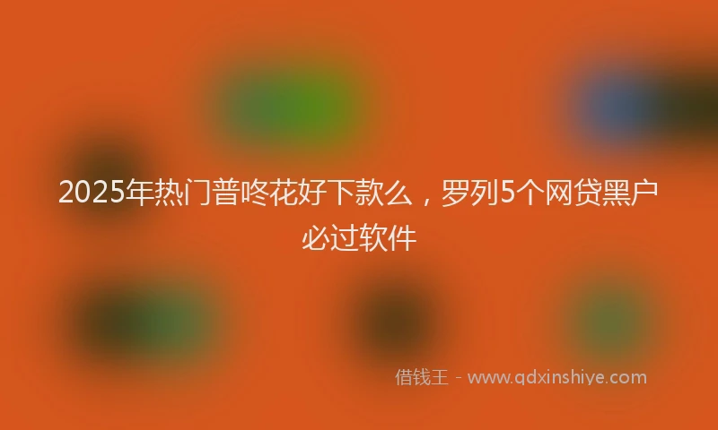 2025年热门普咚花好下款么，罗列5个网贷黑户必过软件