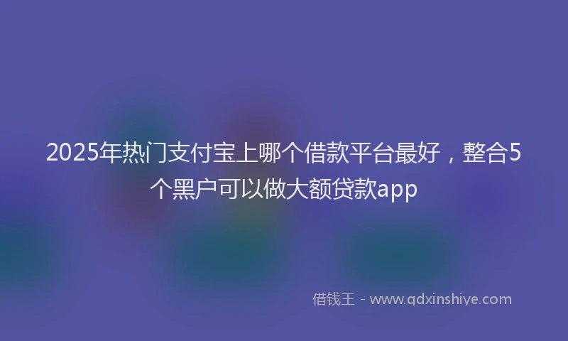 2025年热门支付宝上哪个借款平台最好，整合5个黑户可以做大额贷款app