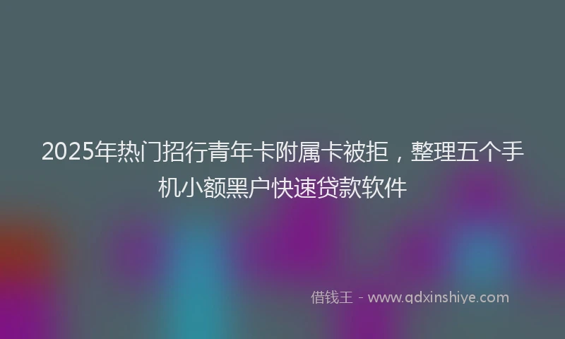 2025年热门招行青年卡附属卡被拒，整理五个手机小额黑户快速贷款软件