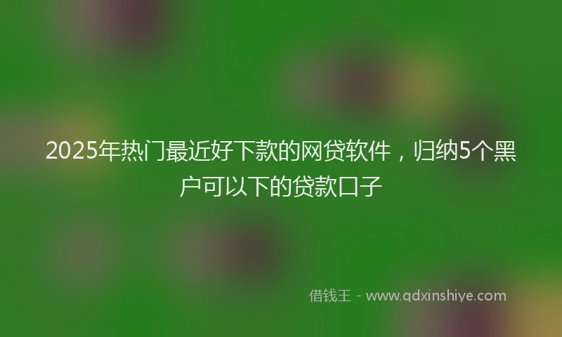 2025年热门最近好下款的网贷软件，归纳5个黑户可以下的贷款口子