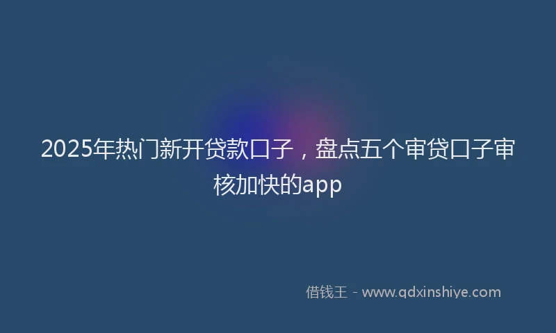 2025年热门新开贷款口子，盘点五个审贷口子审核加快的app