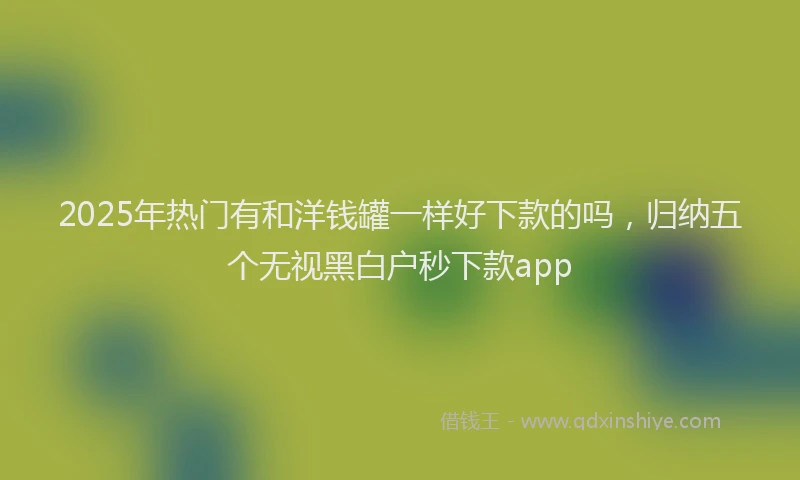2025年热门有和洋钱罐一样好下款的吗，归纳五个无视黑白户秒下款app