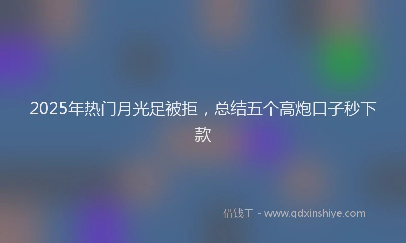 2025年热门月光足被拒，总结五个高炮口子秒下款