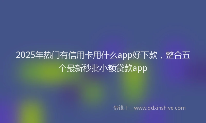 2025年热门有信用卡用什么app好下款，整合五个最新秒批小额贷款app
