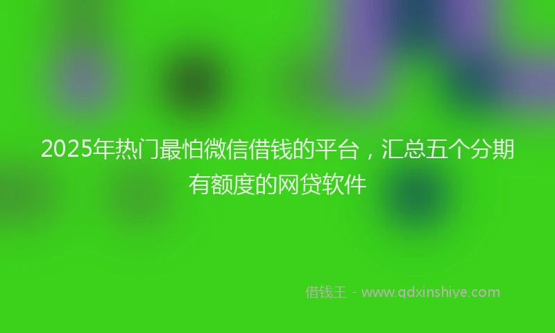 2025年热门最怕微信借钱的平台，汇总五个分期有额度的网贷软件