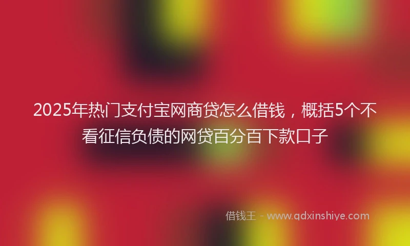 2025年热门支付宝网商贷怎么借钱，概括5个不看征信负债的网贷百分百下款口子