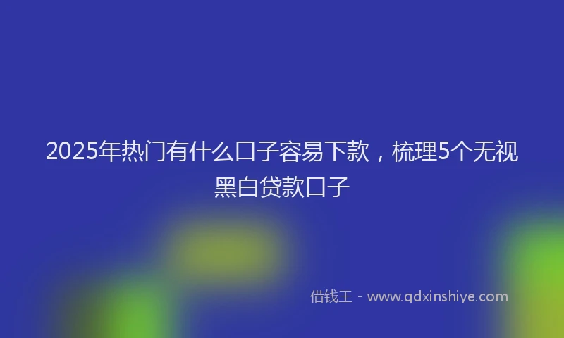2025年热门有什么口子容易下款，梳理5个无视黑白贷款口子