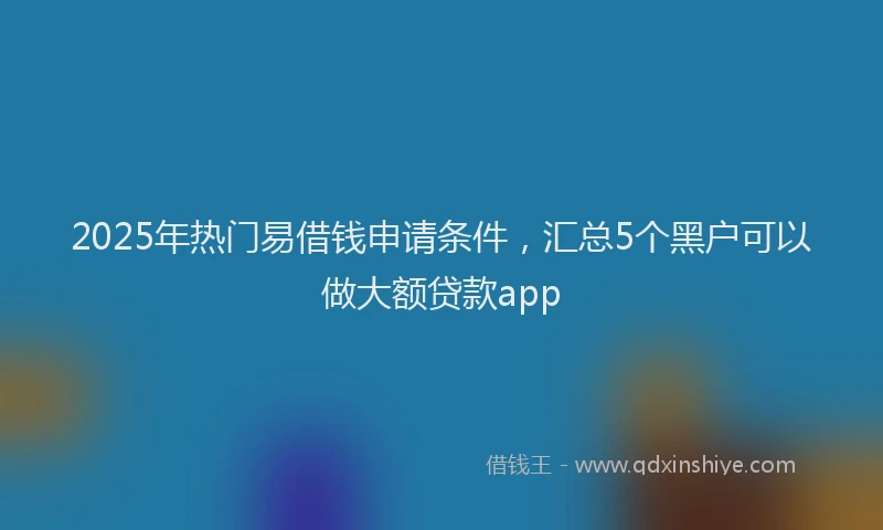 2025年热门易借钱申请条件，汇总5个黑户可以做大额贷款app