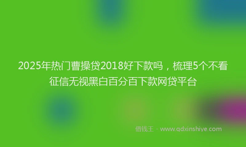 2025年热门曹操贷2018好下款吗，梳理5个不看征信无视黑白百分百下款网贷平台