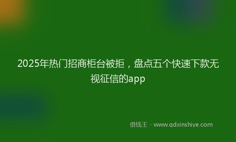 2025年热门招商柜台被拒，盘点五个快速下款无视征信的app