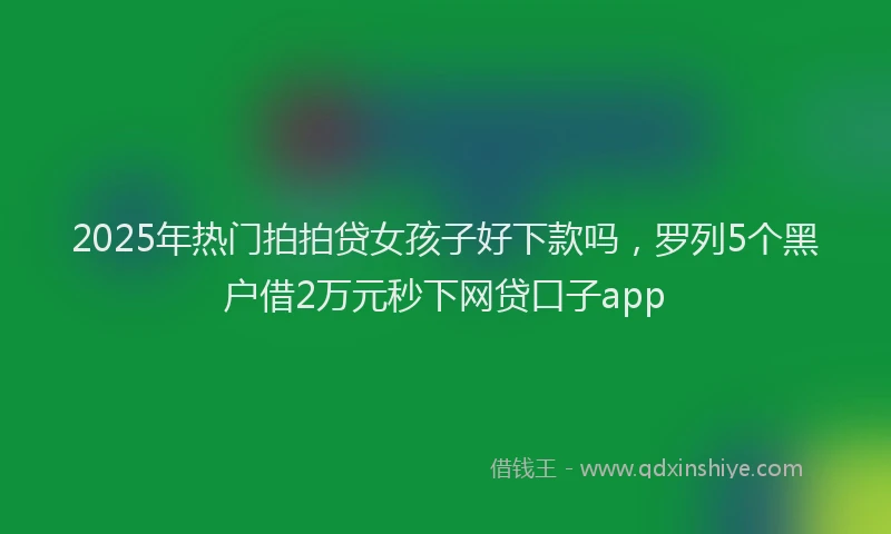 2025年热门拍拍贷女孩子好下款吗，罗列5个黑户借2万元秒下网贷口子app
